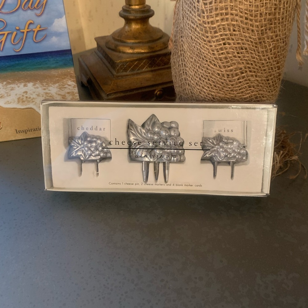 Pier1, NEW IN BOX, Cheese Service Set, Aluminum Serving Party.